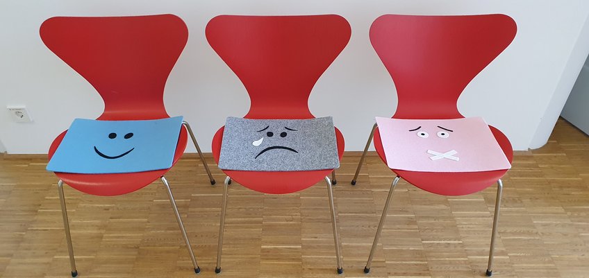 To work with emotions, modes (inner parts) are placed on chairs.